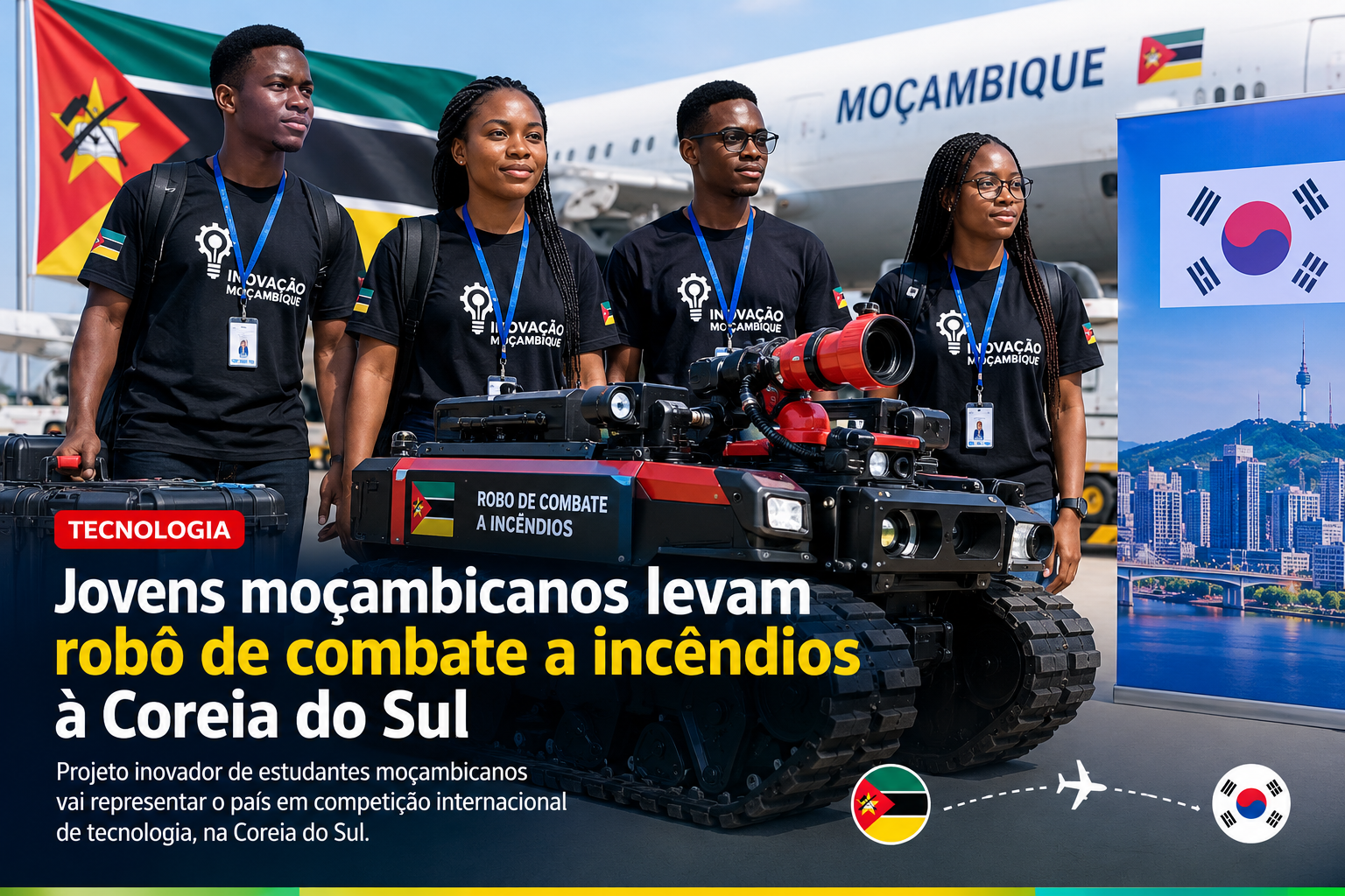 Jovens moçambicanos levam robô de combate a incêndios à Coreia do Sul – uniquetechmz