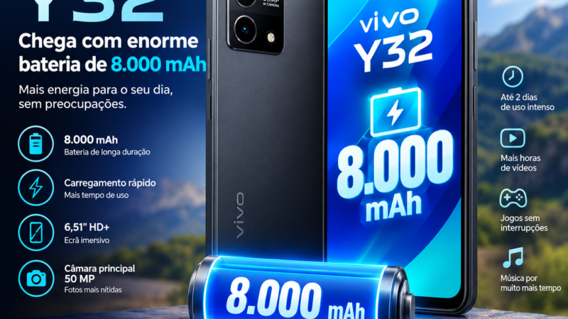 Vivo Y32 chega com enorme bateria de 8.000 mAh – uniquetechmz