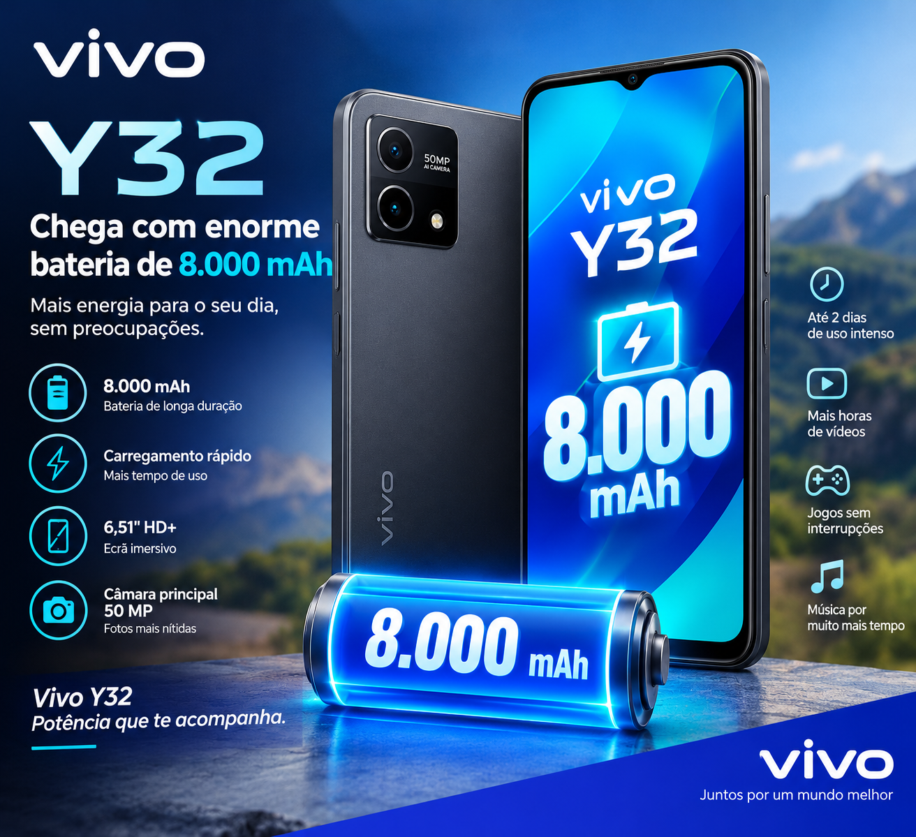 Vivo Y32 chega com enorme bateria de 8.000 mAh – uniquetechmz
