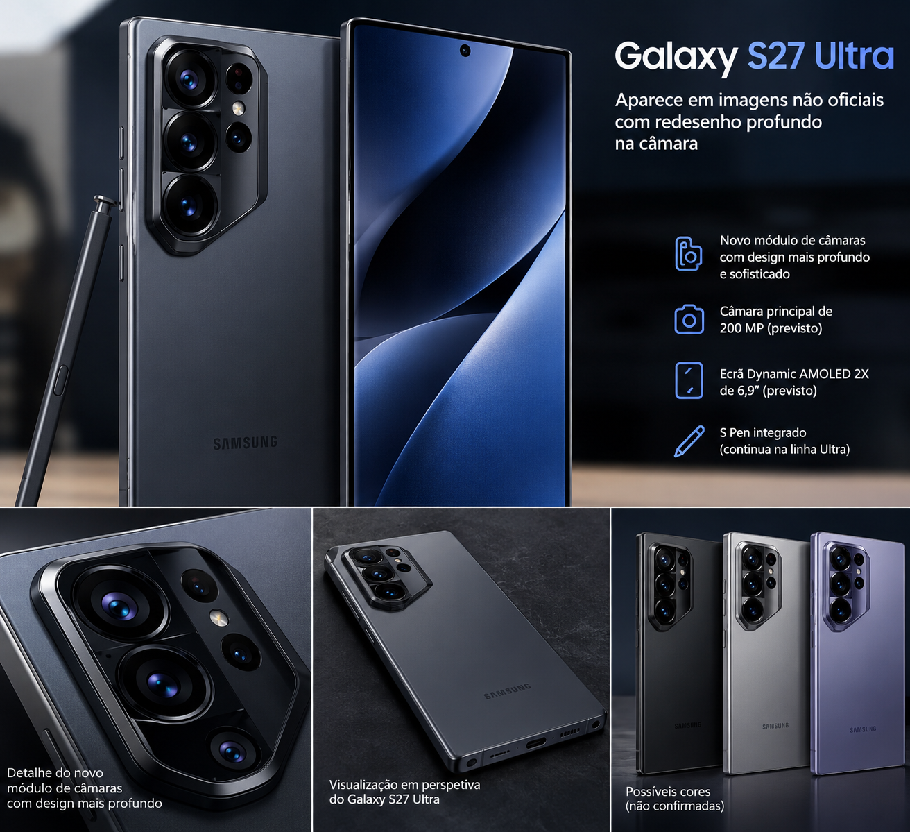 Galaxy S27 Ultra aparece em imagens não oficiais com redesenho profundo na câmara – uniquetechmz