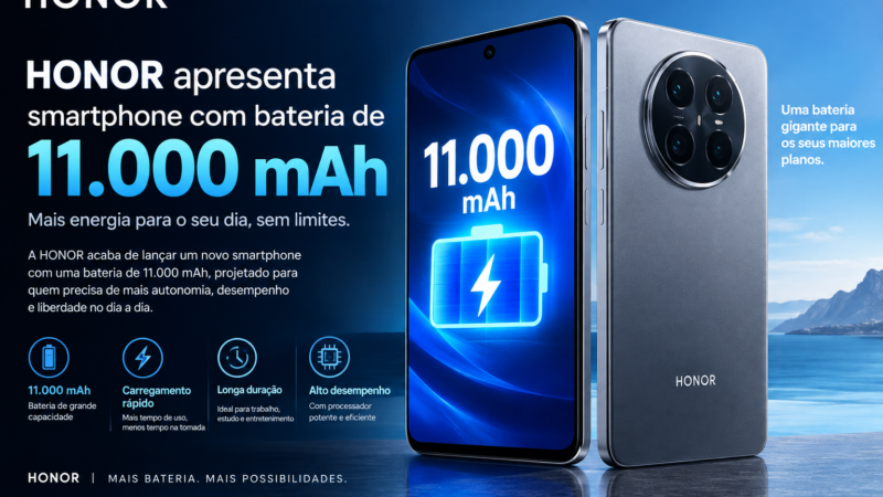 Honor apresenta telemóvel com bateria de 11.000 mAh em apenas 8,08 mm de espessura – uniquetechmz