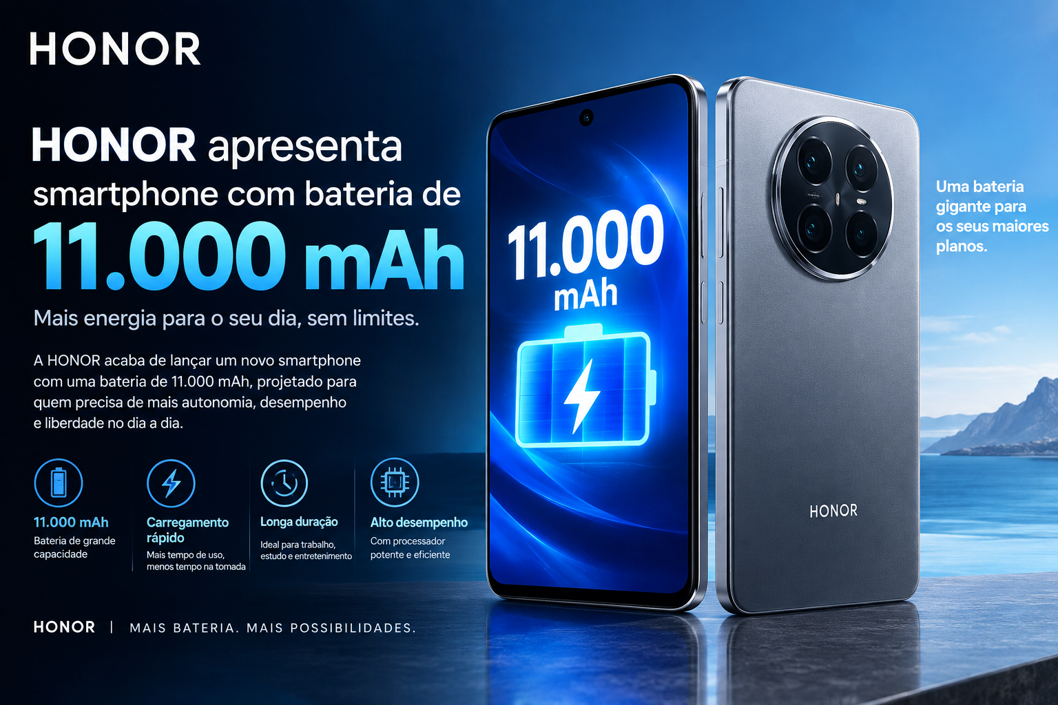Honor apresenta telemóvel com bateria de 11.000 mAh em apenas 8,08 mm de espessura – uniquetechmz